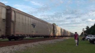 Amtrak Auto Train meets CSX at Folkston [upl. by Ditter]