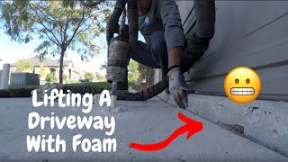 How To Lift A Sinking Concrete Driveway With Foam [upl. by Jb]