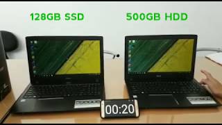 ACER E5 575 128GB SSD vs ACER E5 575 500GB HDD [upl. by Nyvrem]