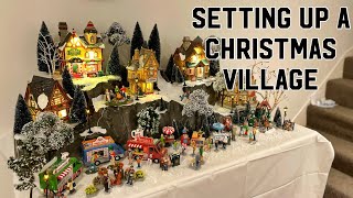 How to build a Christmas Village  Christmas Village display ideas  Lemax Christmas Village set up [upl. by Buine]