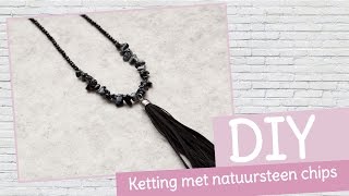 DIY sieraden maken met Kralenhoekje  ketting met natuursteen chips [upl. by Jodi]