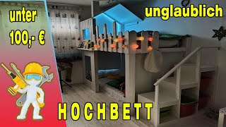 Unglaubliches HOCHBETT mit Treppe und LEDs  kostengünstig gebaut [upl. by Mendez]