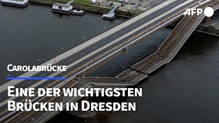 Carolabrücke Eine der wichtigsten Brücken in Dresden  AFP [upl. by Bellda536]