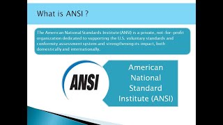 Introduction to ANSI  American National Standards Institute [upl. by Cleodel]