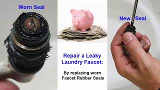 Laundry Faucet Repair Replace Leaking Washer Seals [upl. by Nneb630]