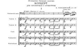 Full Score Kabalevsky  Cello Concerto No 1 in G minor Op 49 1949 [upl. by Kamillah]