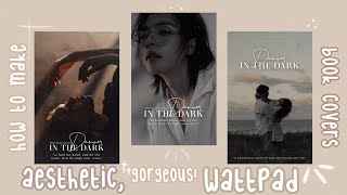 aesthetic wattpad book cover tutorial  how to make an aesthetic simple wattpad cover 🍂🤎 [upl. by Akerdnuhs672]