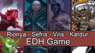 Rionya vs Sefris vs Vilis vs Kardur Doomscourge EDH  CMDR game for Magic The Gathering [upl. by Anotal]