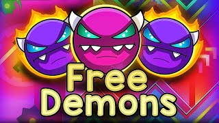 ALL SECRET WAY DEMONS Geometry Dash [upl. by Htebasile249]