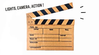 How To Make Clapperboard With Cardboard Toy Cardboard Clapperboard  Cardboard Craft [upl. by Petra]