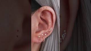 Celestial Ear Piercing Curation Ideas for Women Gold Cartilage Earrings [upl. by Hanley550]