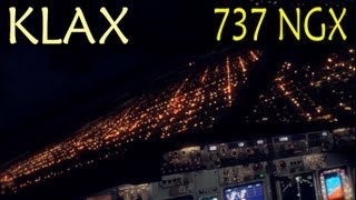 HD FSX  Realistic Night time Landing at Los Angeles Intl Airport KLAX [upl. by Hooge502]