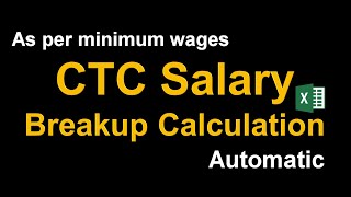 CTC salary breakup calculation excel sheet  Automatic Calculation  cost to company [upl. by Bergquist497]