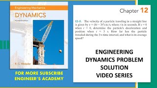 125  Rectilinear Kinematics Engineering Dynamics Hibbeler 14th Edition  Engineers Academy [upl. by Treblah25]