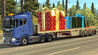 GIANT CHRISTMAS PRESENT DELIVERY  Euro Truck Simulator 2 [upl. by Niassuh385]