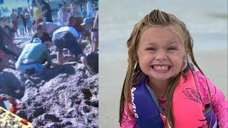 7YearOld Girl Dies After Sand Hole Collapses on Beach [upl. by Eiliak38]