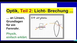 Optik Teil 2 Licht Brechung an Linsen Grundlagen für ein Fernrohr Physik [upl. by Cave]