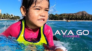 Surfing  Waikiki Walls  Bodyboarding Oahu Hawaii Ava Go [upl. by Elyrpa152]