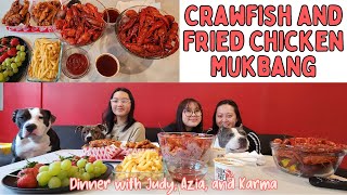 Crawfish and Fried Chicken Mukbang with Family  Eating Show [upl. by Natsirc237]