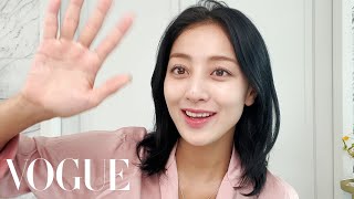 TWICEs JIHYO on Skin Care amp Soft Blush Makeup  Beauty Secrets  Vogue [upl. by Ahtanamas50]