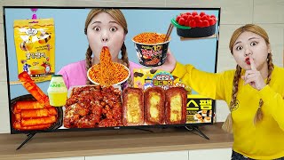 MUKBANG TOFU FIRE NOODLES Fried Chicken CVS EATING by HIU 하이유 [upl. by Larry]