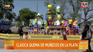 🔴 Tradicional quema de muñecos en La Plata I A24 [upl. by Imelda119]