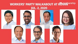 GE2020 LIVE Workers Party on a walkabout at Kovan on Jul 2 2020 [upl. by Nosmas980]