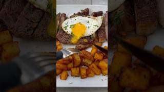 Steak amp Eggs Breakfast W homemade potatoes [upl. by Absa]