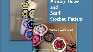 African Flower Scarf Crochet Pattern [upl. by Jadda]