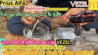 Honda Vezel Compressor AlterationHonda Vezel AC Compressor SolutionAC Compressor Noise alsharif [upl. by Gordie]