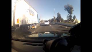 Truck tailgating car at 100kmh August 2012 West Gate Freeway GoPro [upl. by Hausmann520]