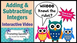 Integers Adding and Subtracting Rules Math Tutorial for Kids Special Education Video [upl. by Wobniar]