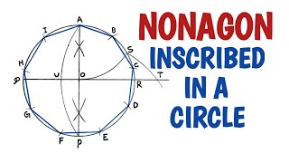 How to draw a regular nonagon inscribed in a circle [upl. by Assinna]