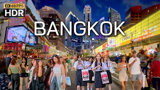 🇹🇭 4K HDR  Night Walk in Downtown Bangkok 2024  Asias most beautiful and modern city [upl. by Emmey]