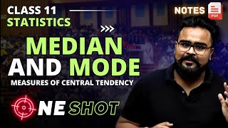 MEDIAN AND MODE class 11 ONE SHOT  Measures of Central Tendency  Statistics by Gaurav Jain [upl. by Akinar225]