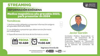 Información Exógena medios magnéticos año gravable 2023 para presentar 2024 [upl. by Ailis]