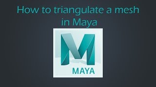 How to triangulate a mesh in Maya  Maya Tutorial [upl. by Rhyne]