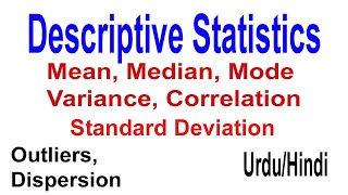 Descriptive Statistics in Research  Mean Median Mode  Outliers  Dispersion  Variance  Urdu [upl. by Amaral]