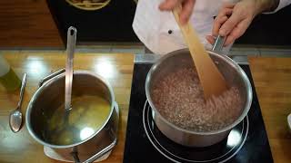 Ricetta Risotto allAmarone e Monte Veronese In cucina con Hospes [upl. by Einneb329]