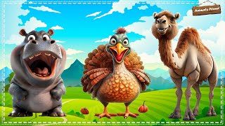 Funny Animal Sounds in 30 Minutes Camel Turkey Hippopotamus [upl. by Parhe]