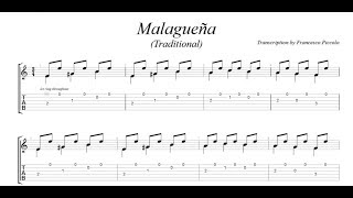 Spanish Guitar Flamenco  Malagueña Traditional FREE TAB [upl. by Aneeuqal]