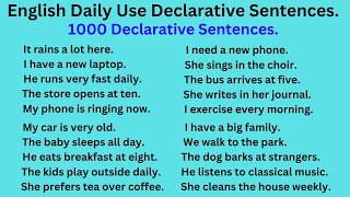 1000 Daily Use English Declarative Sentences  English Listening and Speaking Practice [upl. by Iruy]