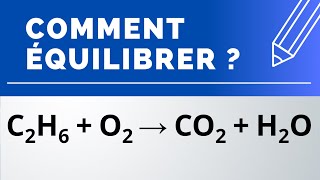 Comment équilibrer  C2H6  O2 → CO2  H2O combustion de léthane dans le dioxygène [upl. by Hagerman]