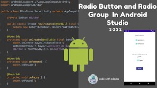 Radio Buttons amp Radio Groups in Android Studio  Tutorial 2022 [upl. by Anined]