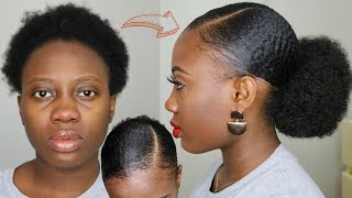 4C Natural Hair Doesnt Slick Down LOOK AT WHAT SHE DID Slick down Short 4C Natural Hair Tutorial [upl. by Gracia188]