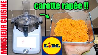 LIDL MONSIEUR CUISINE SMART accessoire trancheuse et râpe carotte râpée concombre compatible CONNECT [upl. by Amitarp]