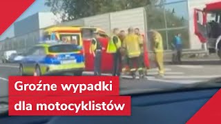 Zły czas dla motocyklistów Groźne wypadki [upl. by Eirameinna]