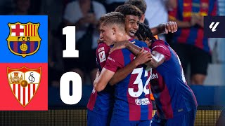 BARÇA 1 vs 0 SEVILLA  LALIGA 202324 MD8 [upl. by Trinette]