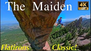 The Maiden Flatiron 56 Rock Climb amp Rappel w 360 Cam Boulder Colorado 4K UHD [upl. by Lona]