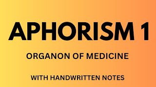 APHORISM 1  ORGANON OF MEDICINE bhms bhmsstudies bhmsstudents homoeopathy organon [upl. by Huntingdon]